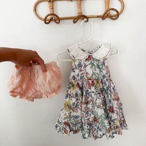 Cupcakes + Cashmere floral dress w/bloomers 12m